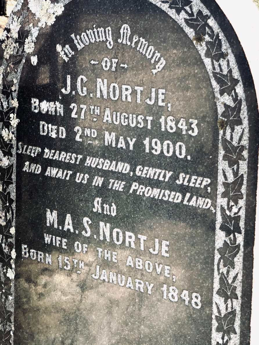 NORTJE J.G. 1843-1900 &amp; M.A.S. 1848-