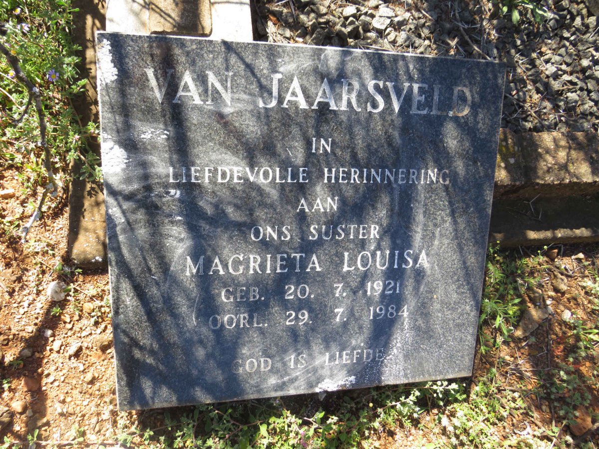 JAARSVELD Magrieta Louisa, van 1921-1984