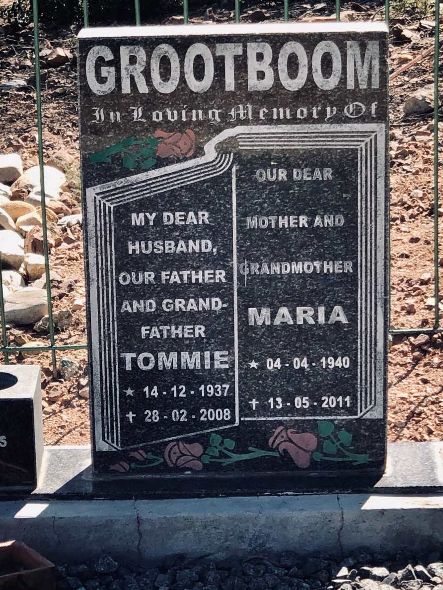 GROOTBOOM Tommie 1937-2008 &amp; Maria 1940-2011
