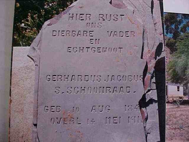 SCHOONRAAD Gerhardus Jacobus Smith 184?-191?