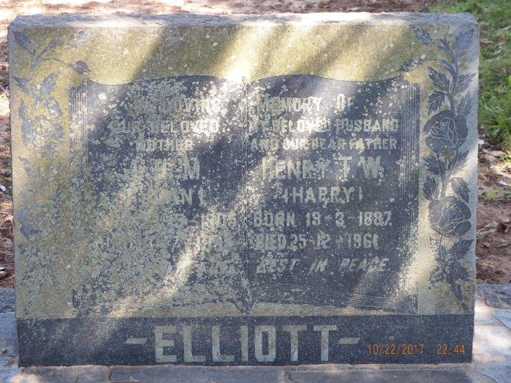 ELLIOTT Henry T.W. 1887-1961 &amp; J.H.M. 1905-19??