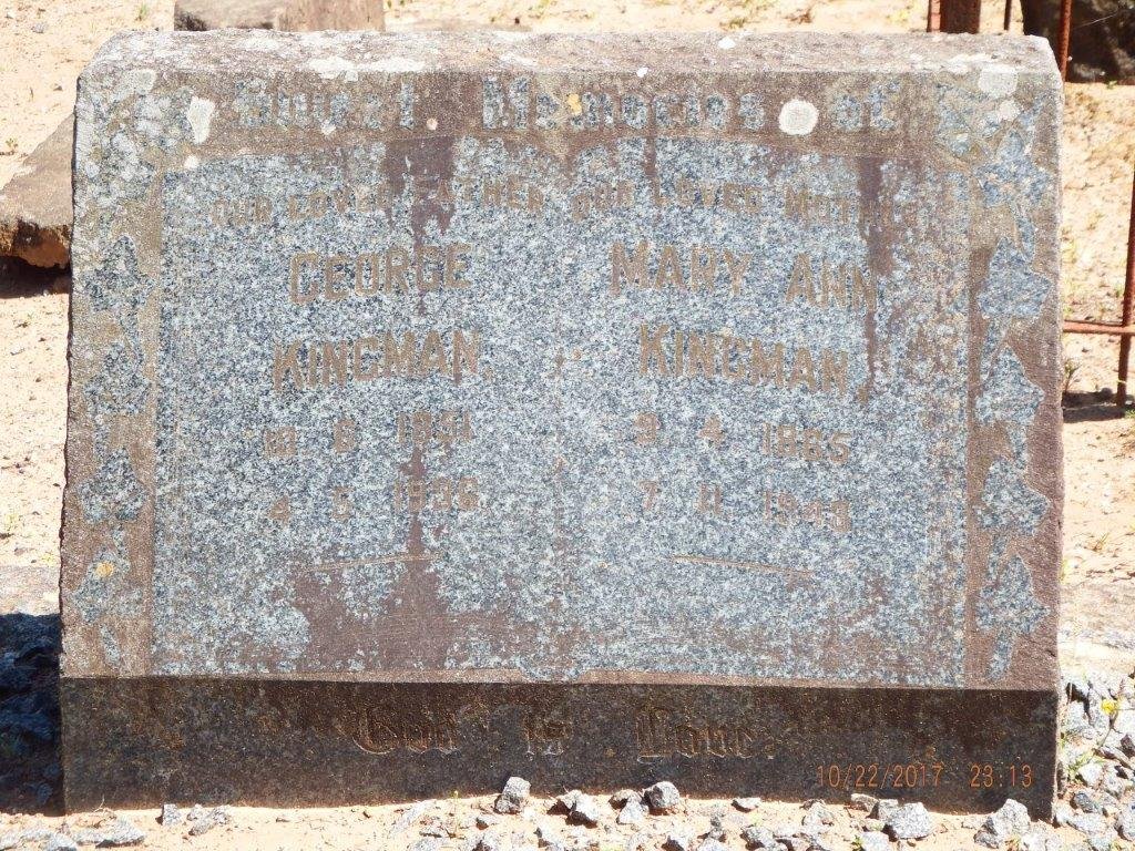 KINGMAN George 1851-1936 &amp; Mary Ann 1865-1948