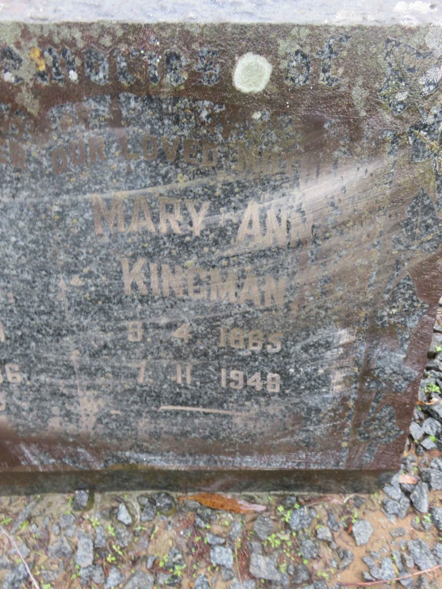 KINGMAN Mary Ann 1865-1948