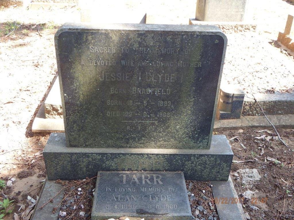 TARR Alan Clyde 1895-1980 &amp; Jessie BRADFIELD 1893-1968