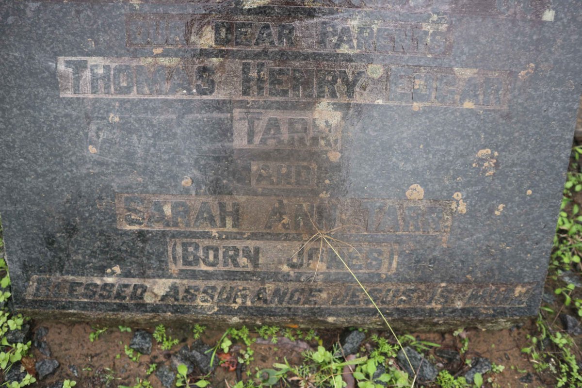 TARR Thomas Henry Edgar &amp; Sarah Ann JONES