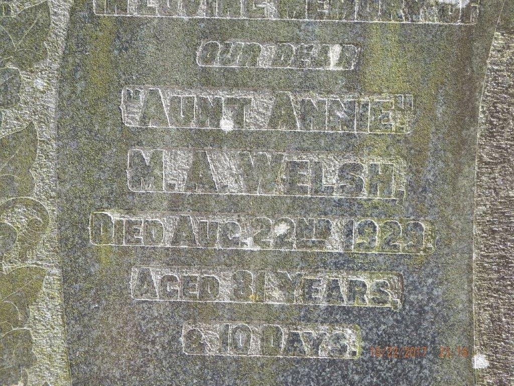WELSH M.A. -1929