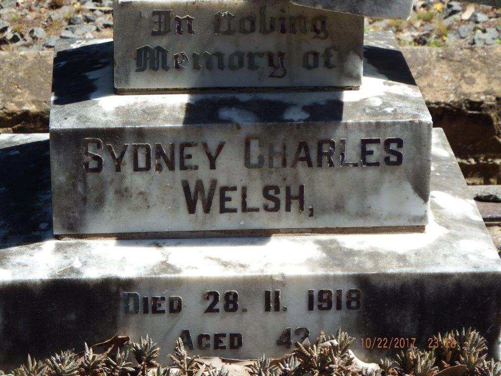 WELSH Sydney Charles -1918 :: WELSH Bertha Elvina HOLDSTOCK 1882-1968