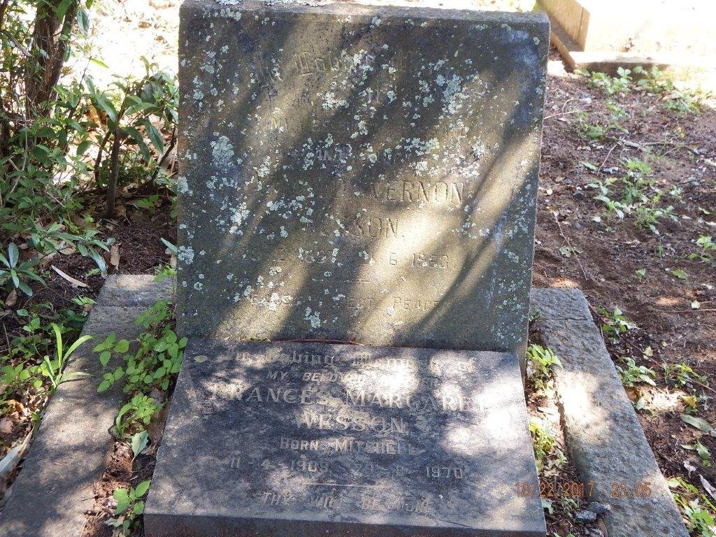 WESSON Arnold Vernon 1897-1963 &amp; Frances Margaret MITCHELL 1909-1970