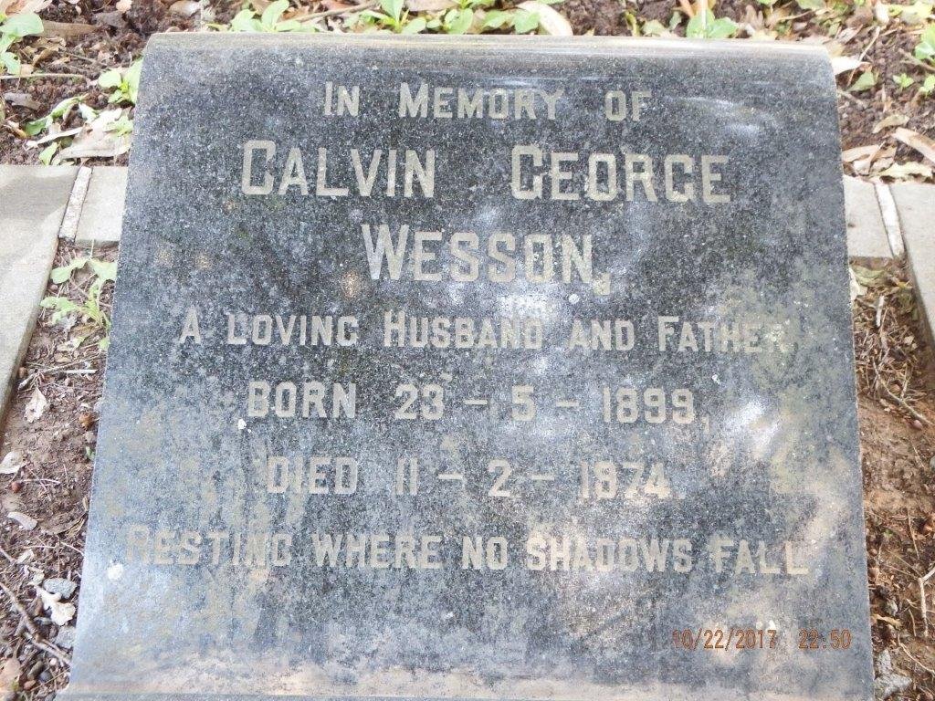 WESSON Calvin George 1899-1974