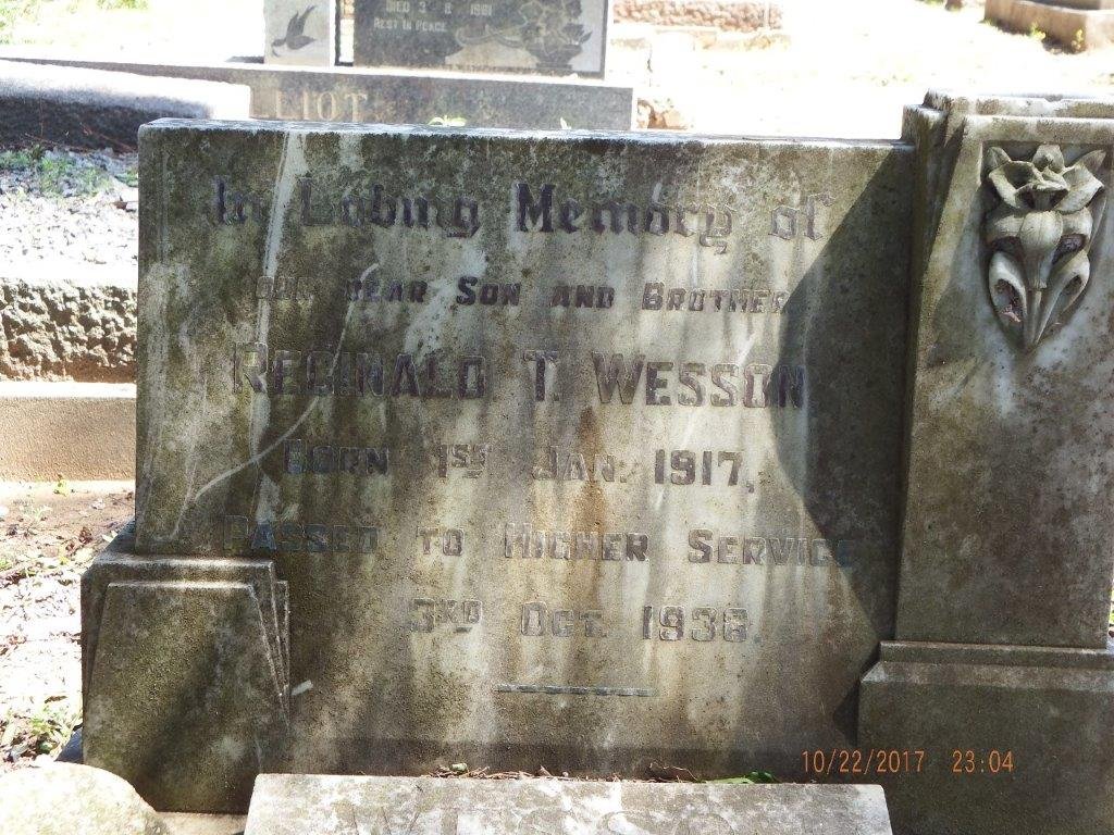WESSON Reginald T. 1917-1936 :: WESSON Rubert Leslie 1912-1979