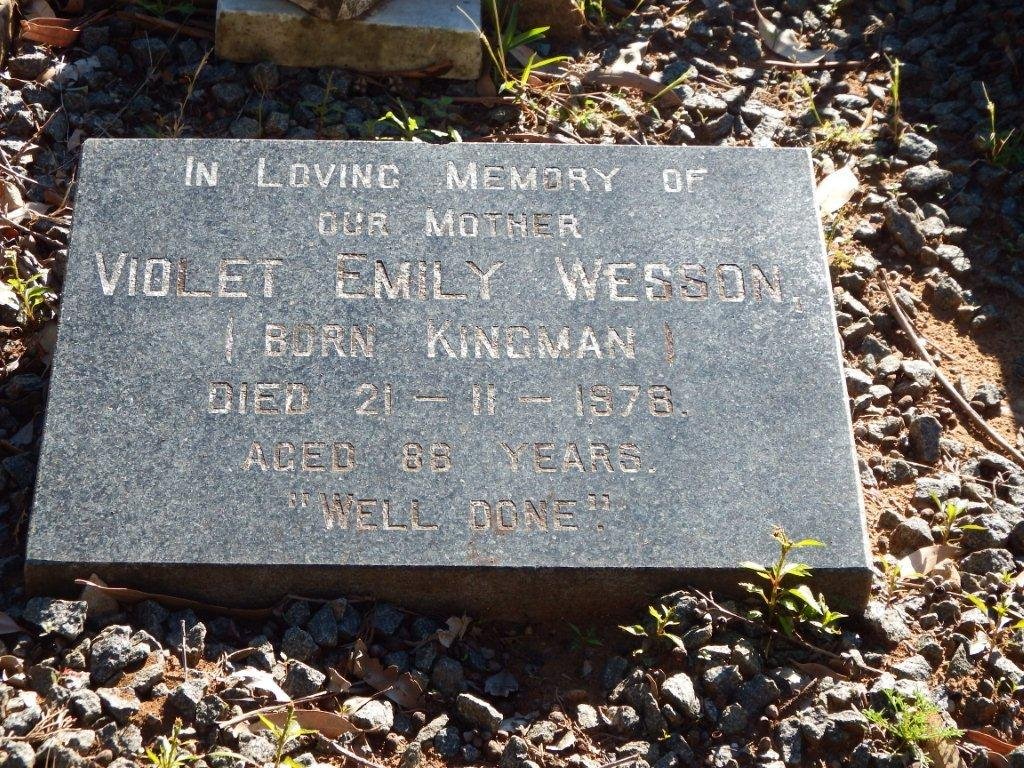 WESSON Violet Emily nee KINGMAN -1978