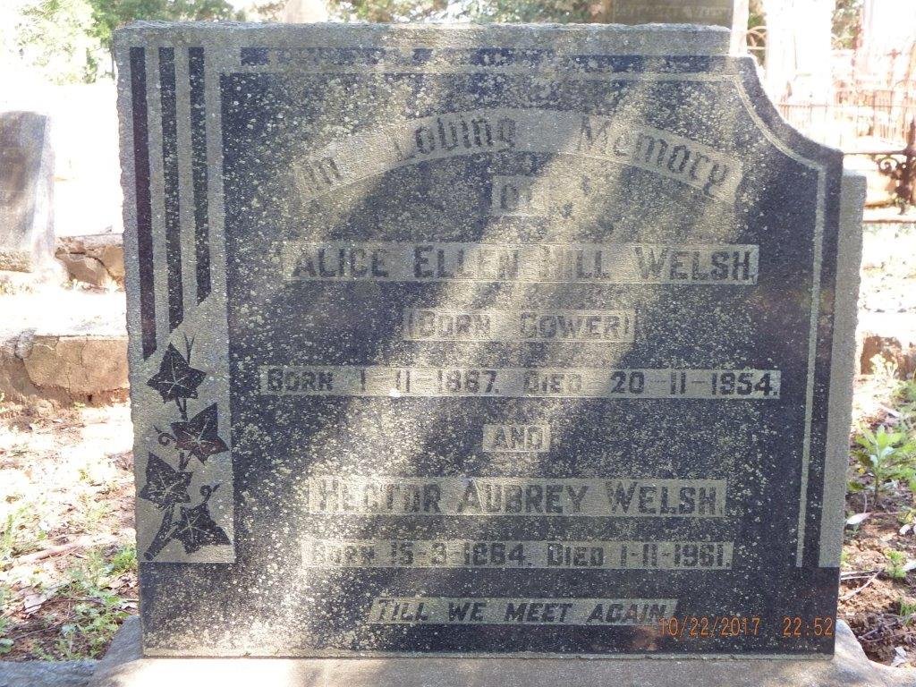 WELSH Hector Aubrey 1884-1961 &amp; Alice Ellen Hill GOWER 1887-1954