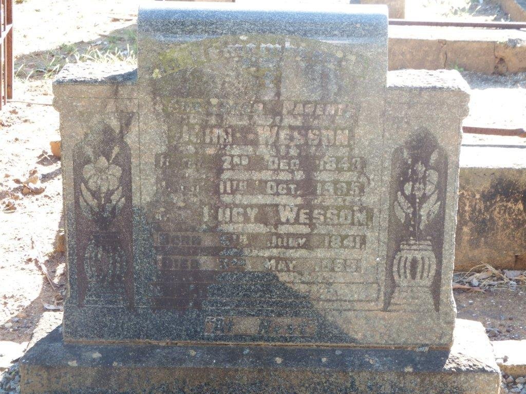 WESSON John 1843-1935 &amp; Lucy 1841-1933