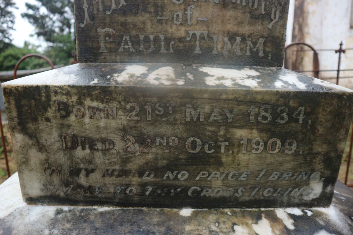 TIMM Paul 1834-1909 &amp; Emma Elizabeth -1917