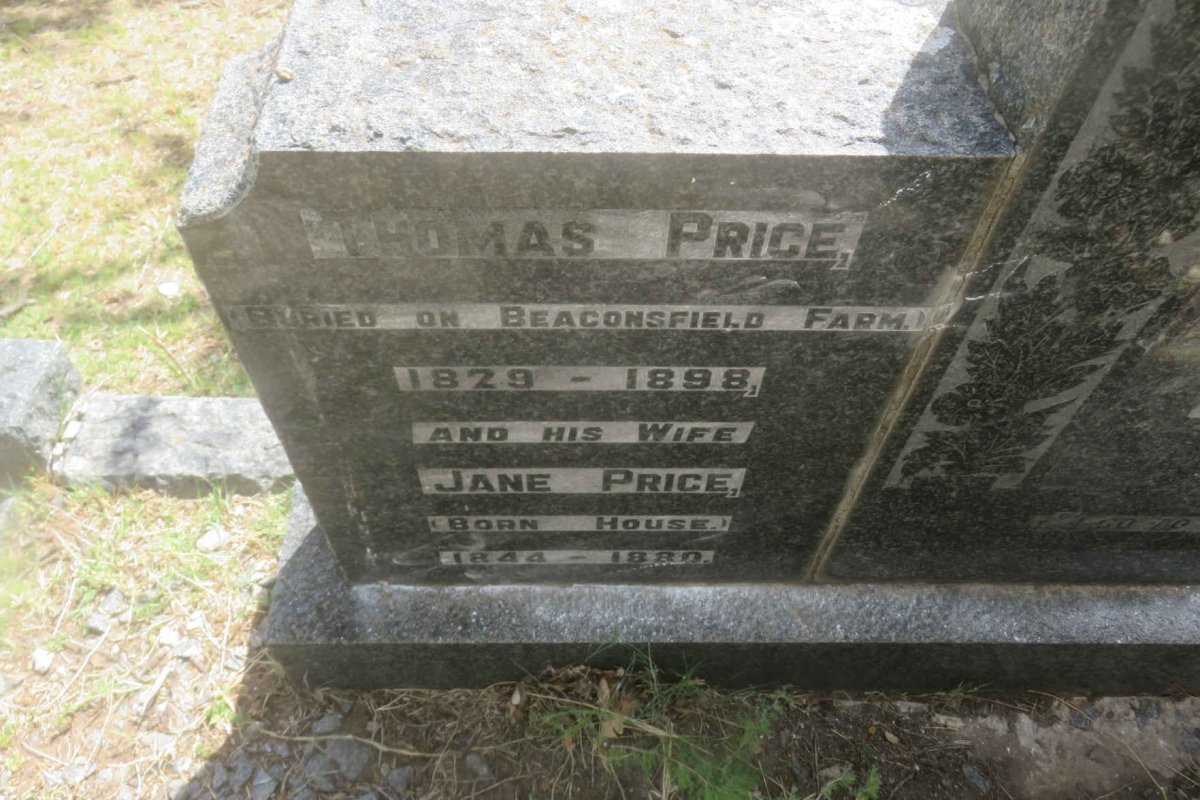 PRICE Thomas 1829-1898 &amp; Jane HOUSE 1844-1880