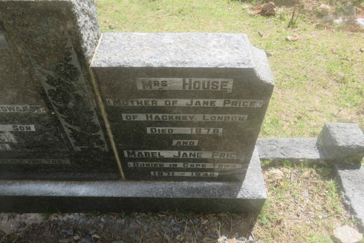HOUSE Mrs. -1878 :: PRICE Mabel Jane 1871-1949