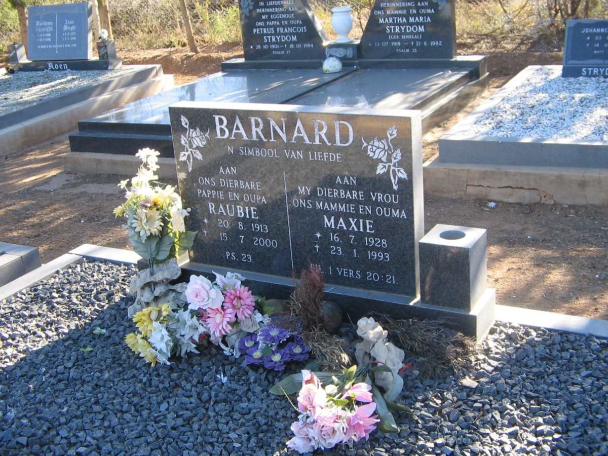BARNARD Raubie 1913-2000 &amp; Maxie 1928-1993