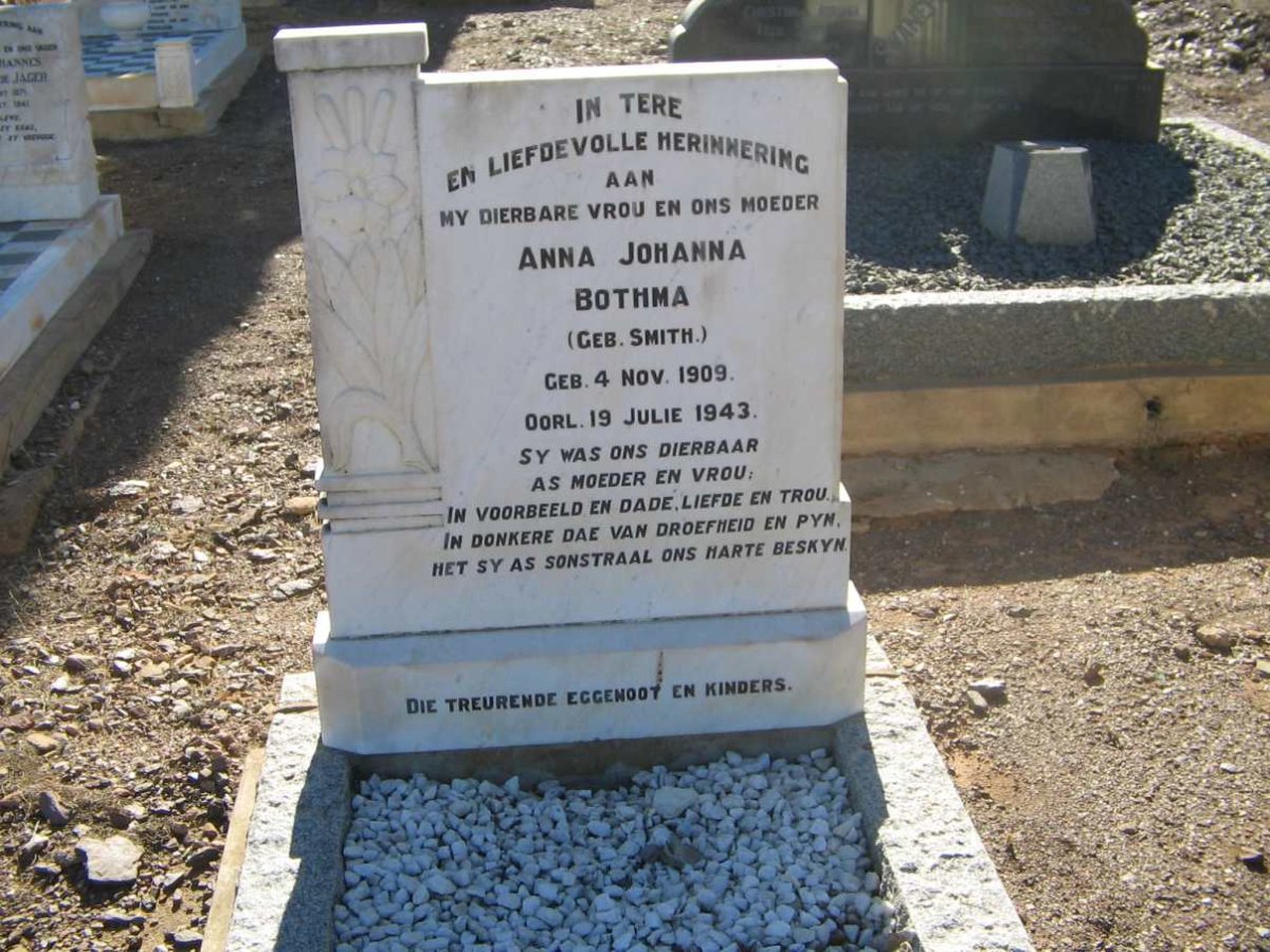 BOTHMA Anna Johanna nee SMITH 1909-1943