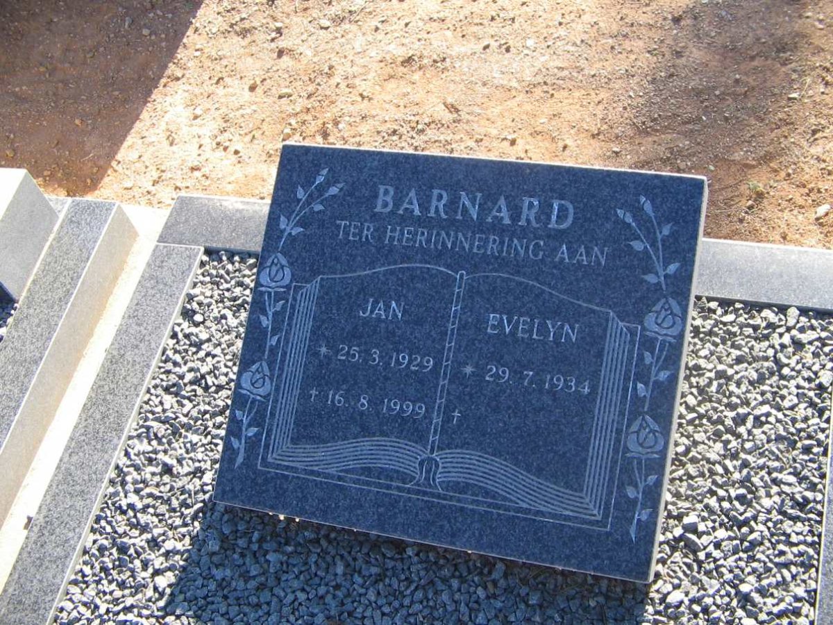 BARNARD Jan 1929-1999 &amp; Evelyn 1934-