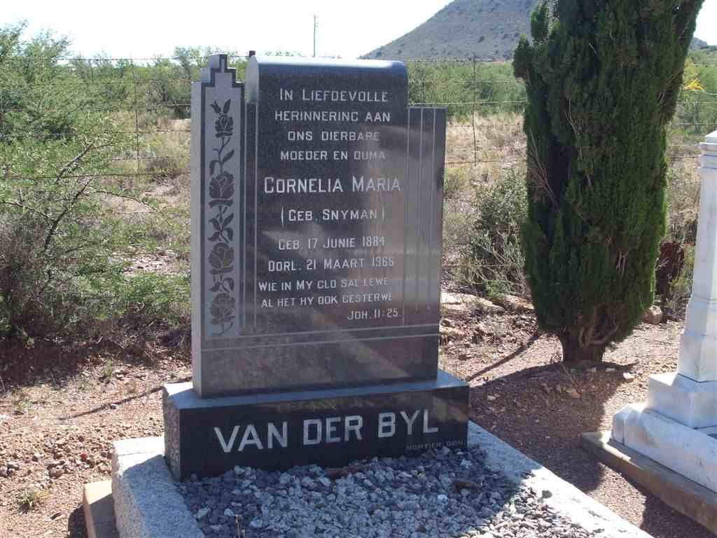 BYL Cornelia Maria, van der nee SNYMAN 1884-1965