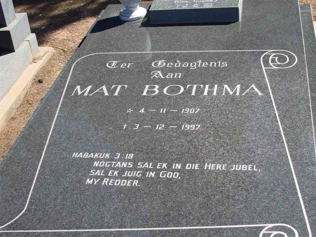 BOTHMA Mat 1907-1997