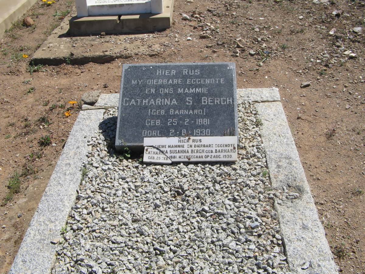 BERGH Catharina Susanna nee BARNARD 1881-1930