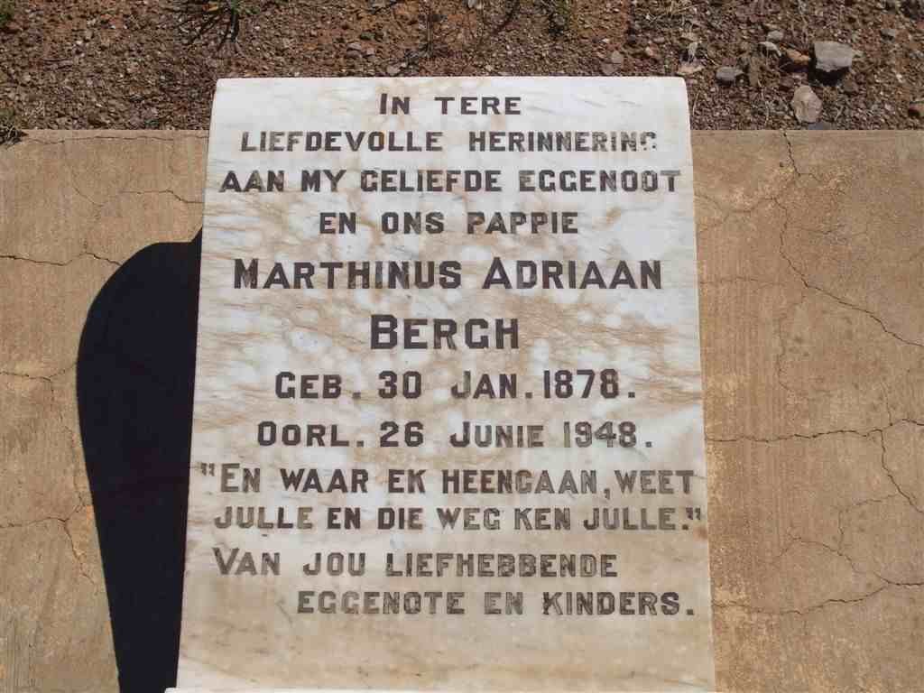 BERGH Marthinus Adriaan 1878-1948