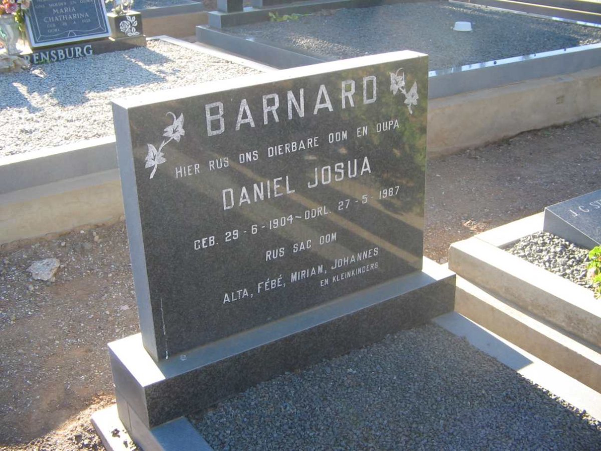 BARNARD Daniel Josua 1904-1987