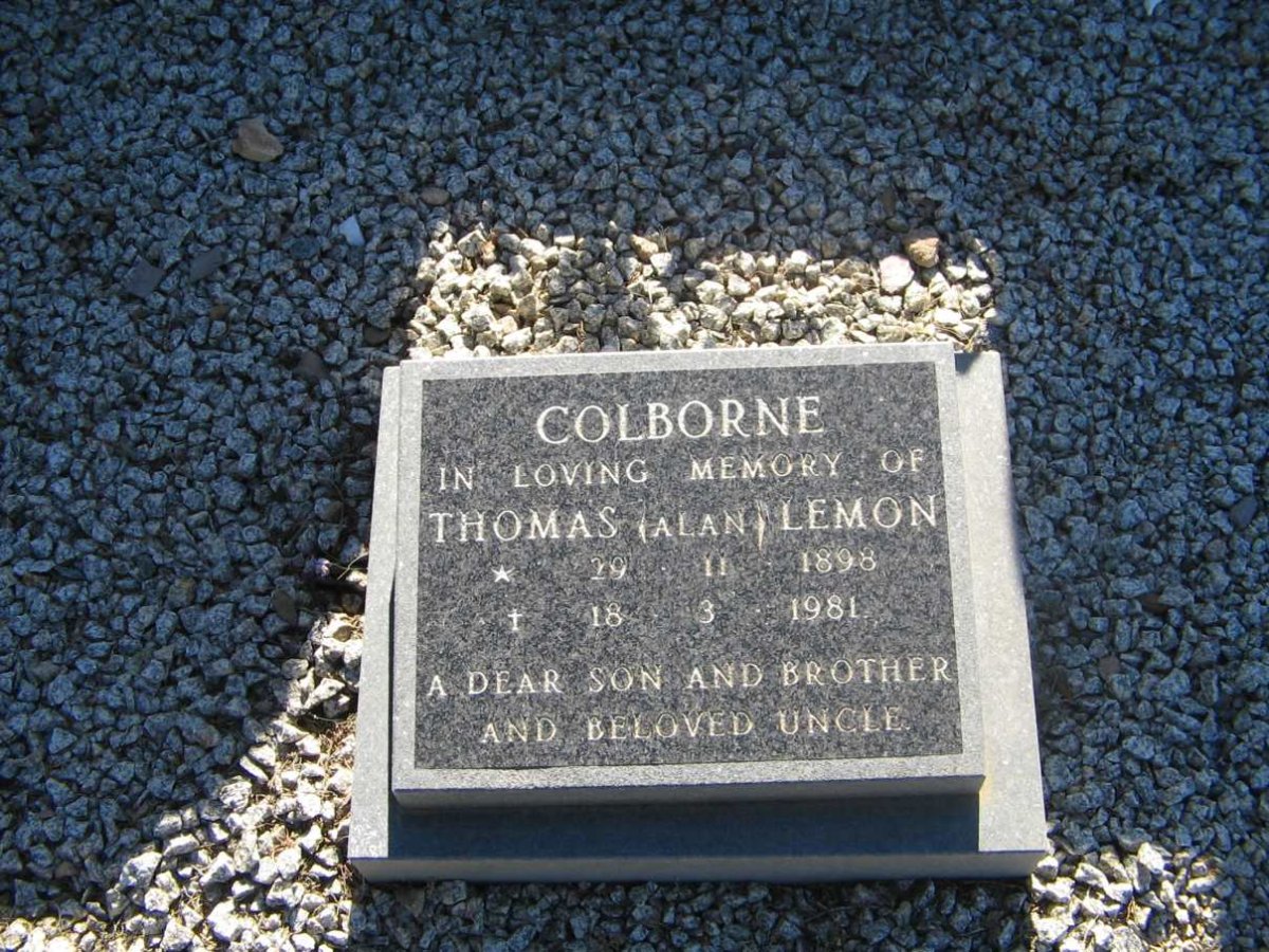 COLBORNE Thomas Lemon 1898-1981