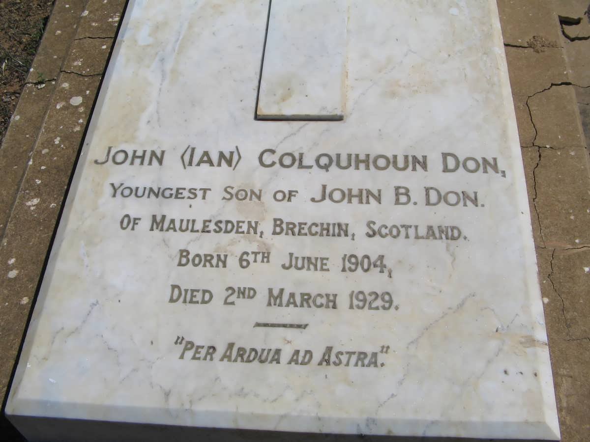 DON John Colquhoun 1904-1929