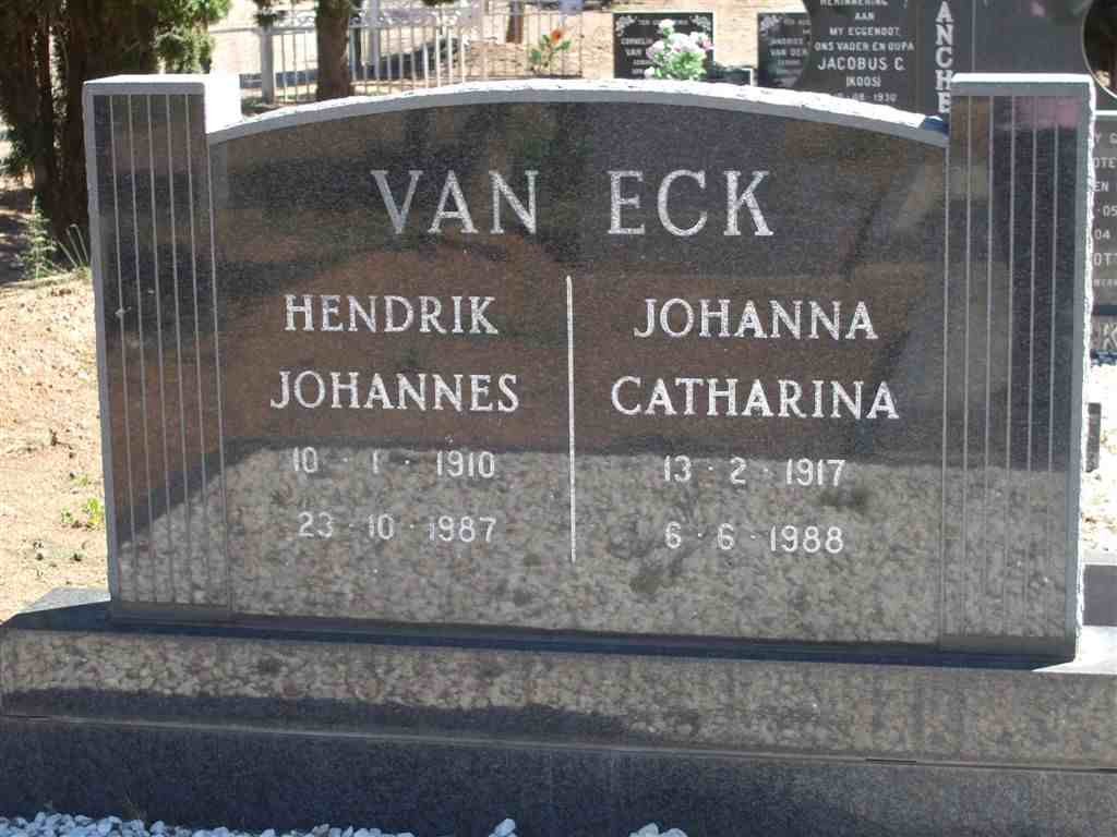 ECK Hendrik Johannes, van 1910-1987 &amp; Johanna Catharina 1917-1988