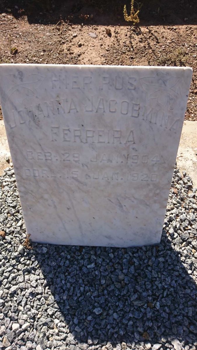 FERREIRA Johanna Jacobmina 1904-1920
