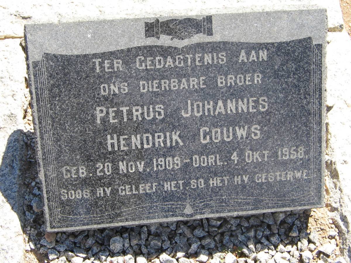 GOUWS Petrus Johannes Hendrik 1909-1958