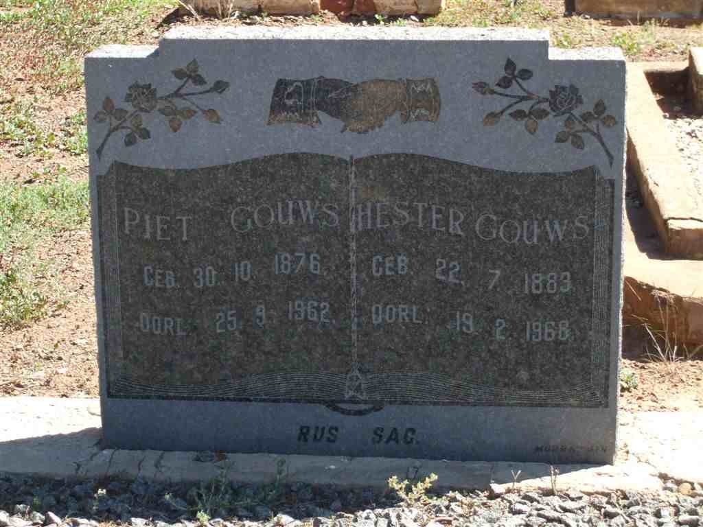 GOUWS Piet 1876-1962 &amp; Hester 1883-1968