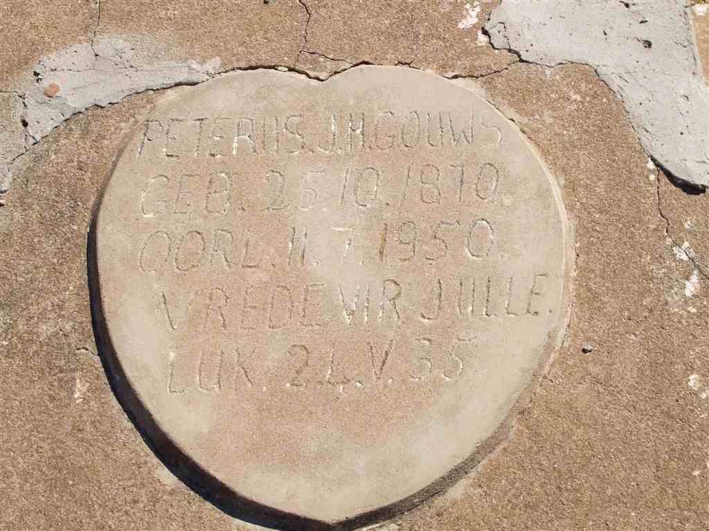 GOUWS Peterus J.H. 1870-1950