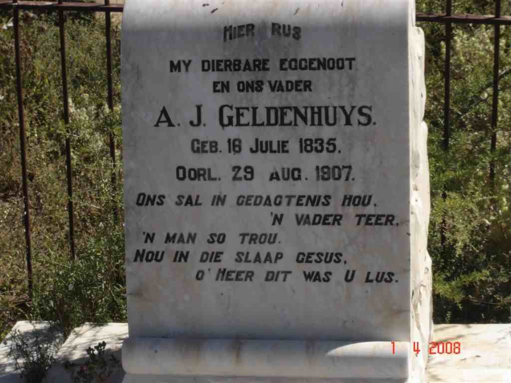 GELDENHUYS A.J. 1835-1907