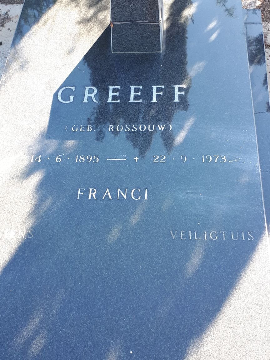 GREEFF Franci nee ROSSOUW 1895-1973