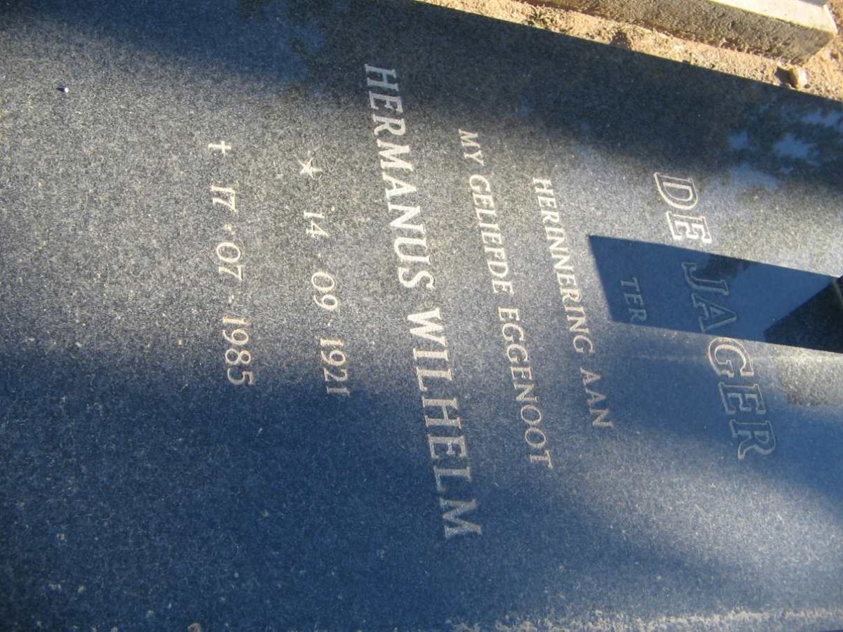 JAGER Hermanus Wilhelm, de 1921-1985