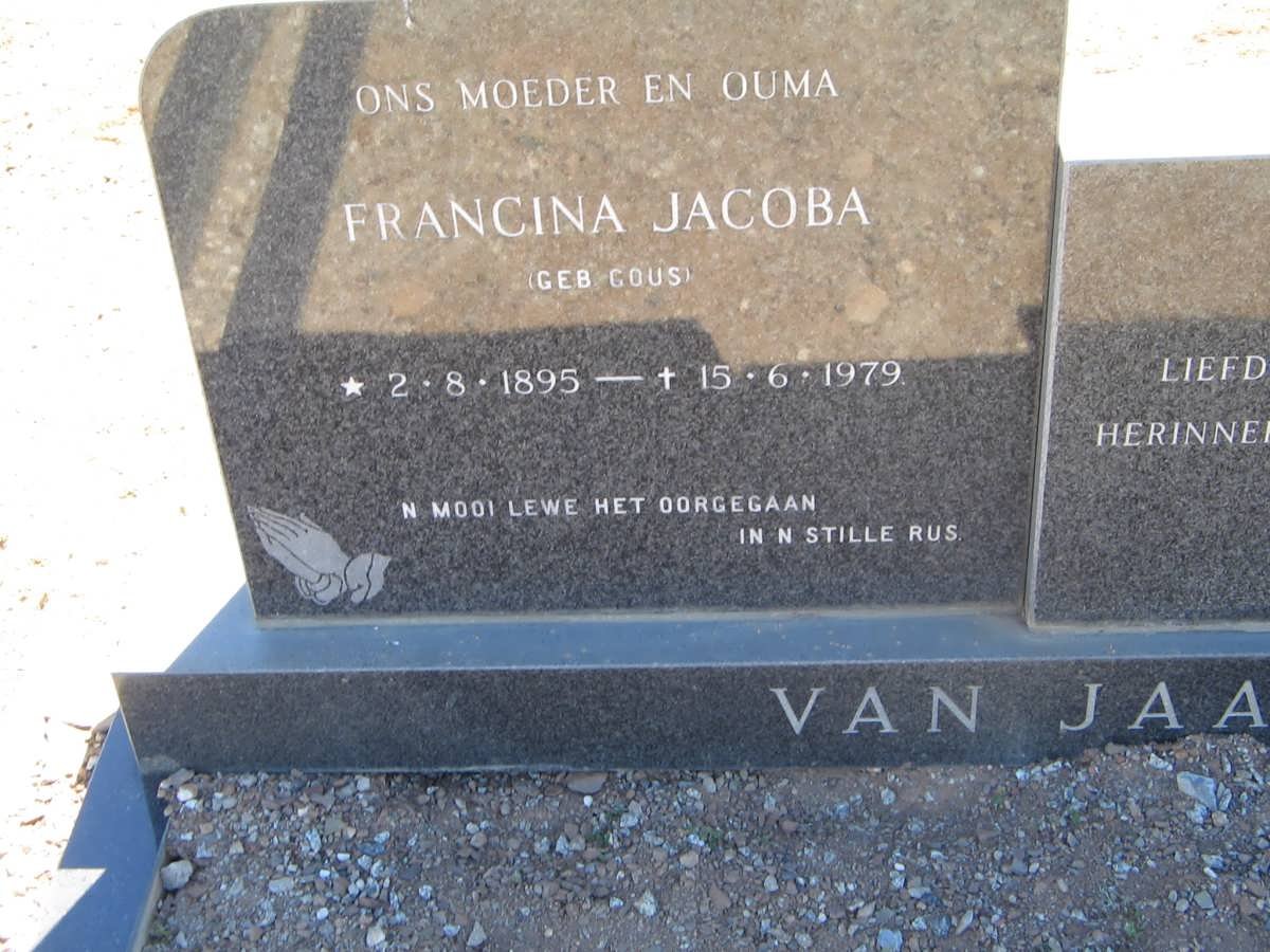 JAARSVELD Francina Jacoba, van nee GOUS 1895-1979