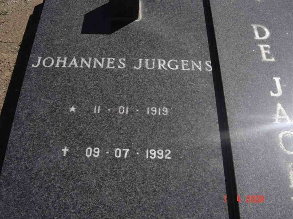 JAGER Johannes Jurgens, de 1919-1992