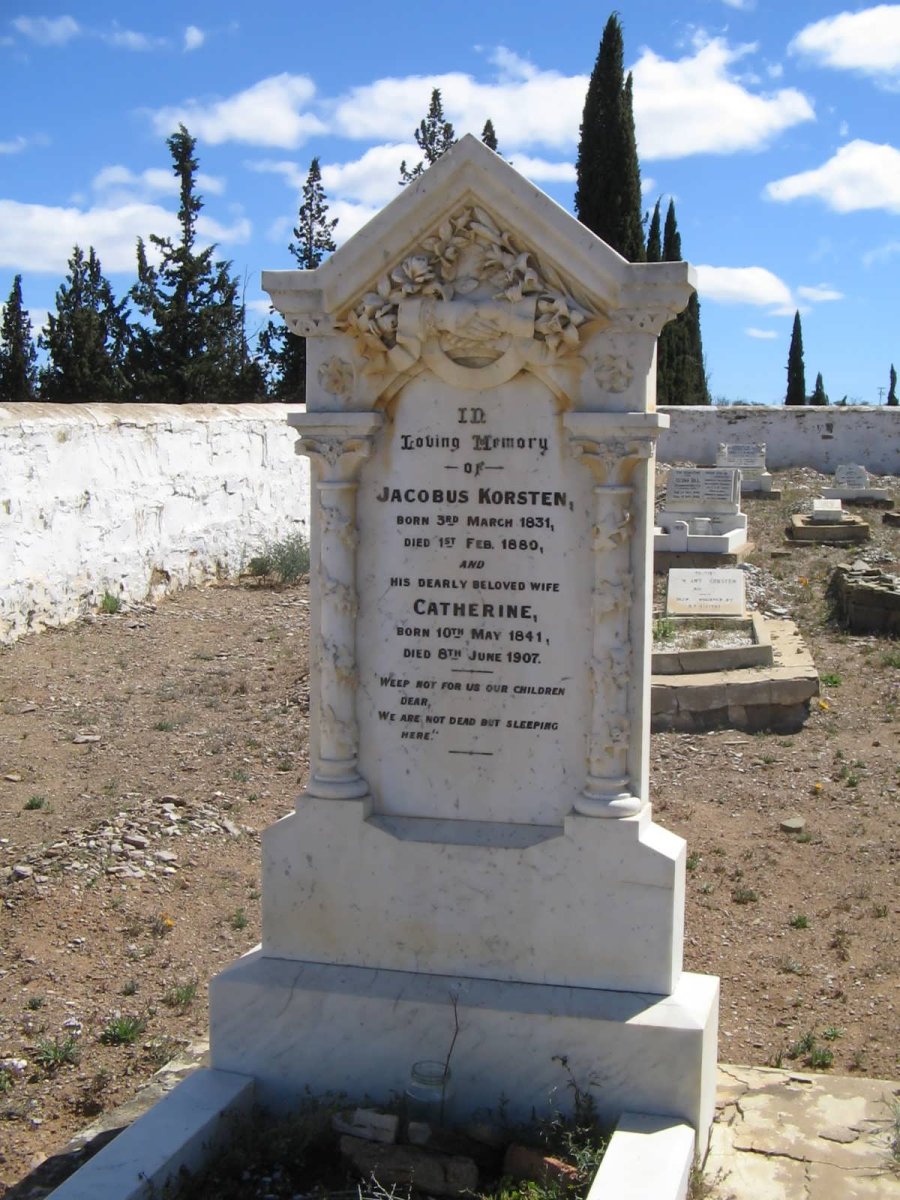 KORSTEN Jacobus 1831-1880 &amp; Catherine 1841-1907
