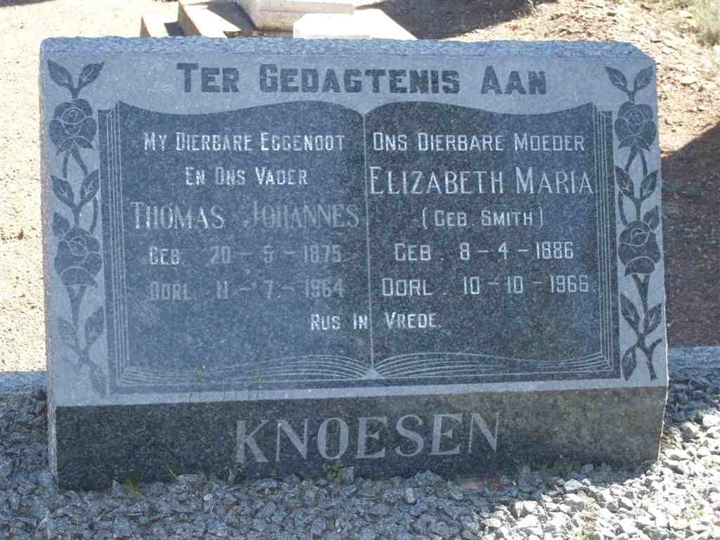 KNOESEN Thomas Johannes 1875-1964 &amp; Elizabeth Maria SMITH 1886-1966