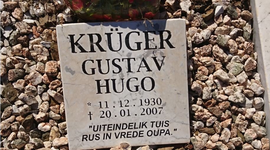 KRUGER Helena nee HUGO 1905-1933 :: KRUGER Gustav Hugo 1930-2007
