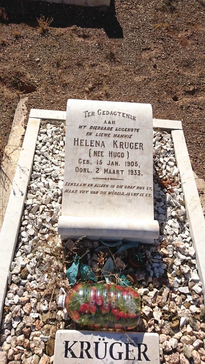 KRUGER Helena nee HUGO 1905-1933 :: KRUGER Gustav Hugo 1930-2007