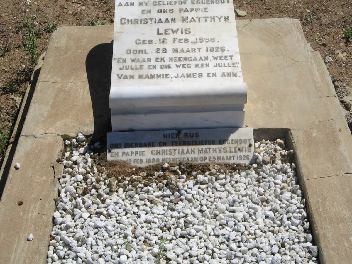 LEWIS Christiaan Matthys 1886-1926