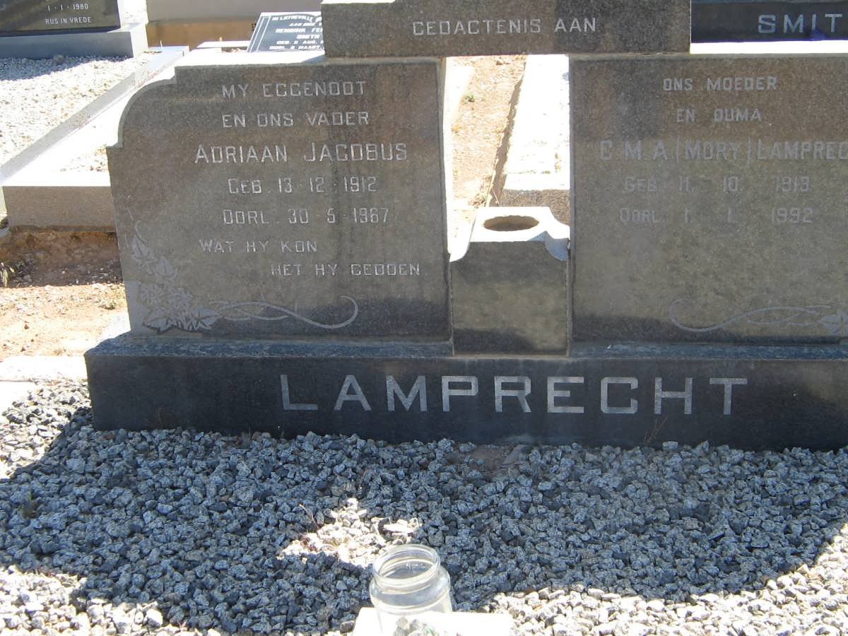 LAMPRECHT Adriaan Jacobus 1912-1967 &amp; C.M.A. 1913-1992