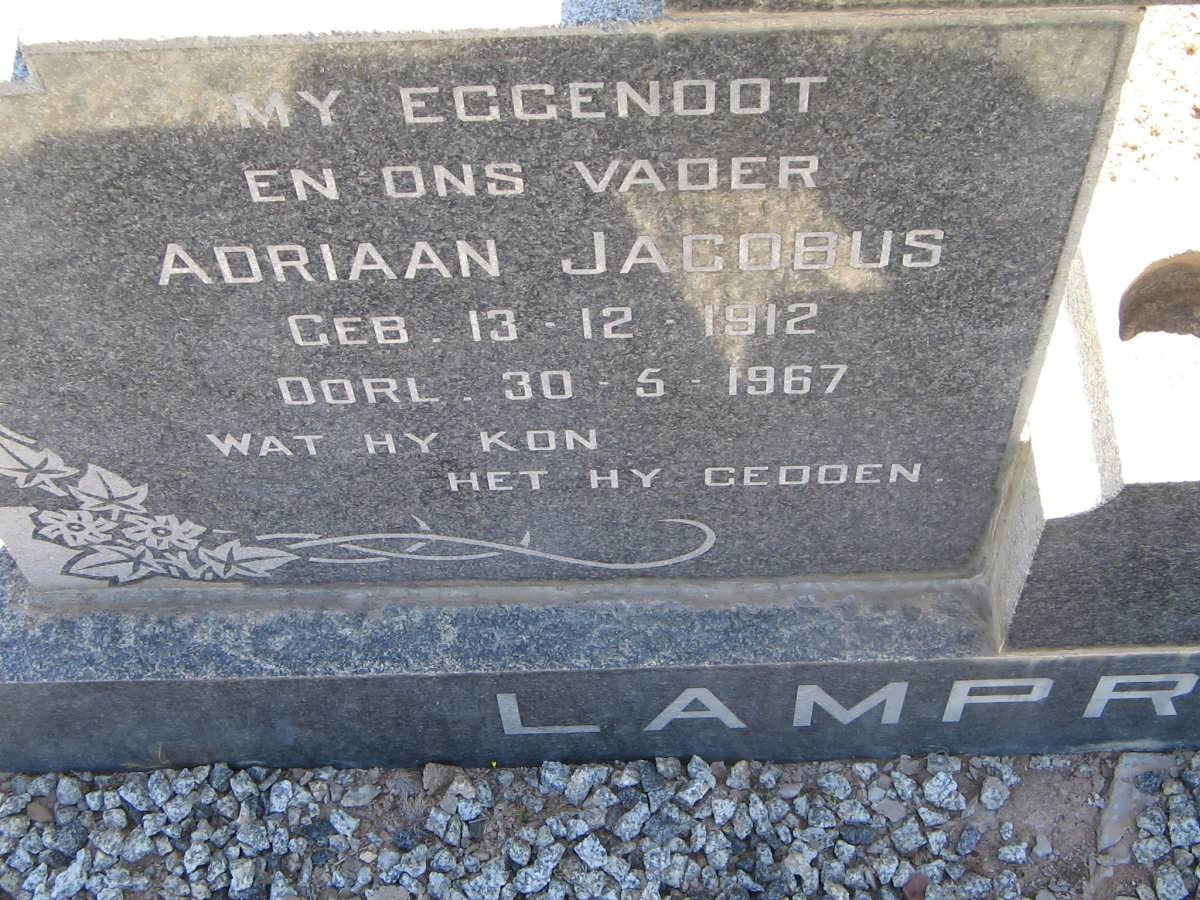 LAMPRECHT Adriaan Jacobus 1912-1967 &amp; C.M.A. 1913-1992