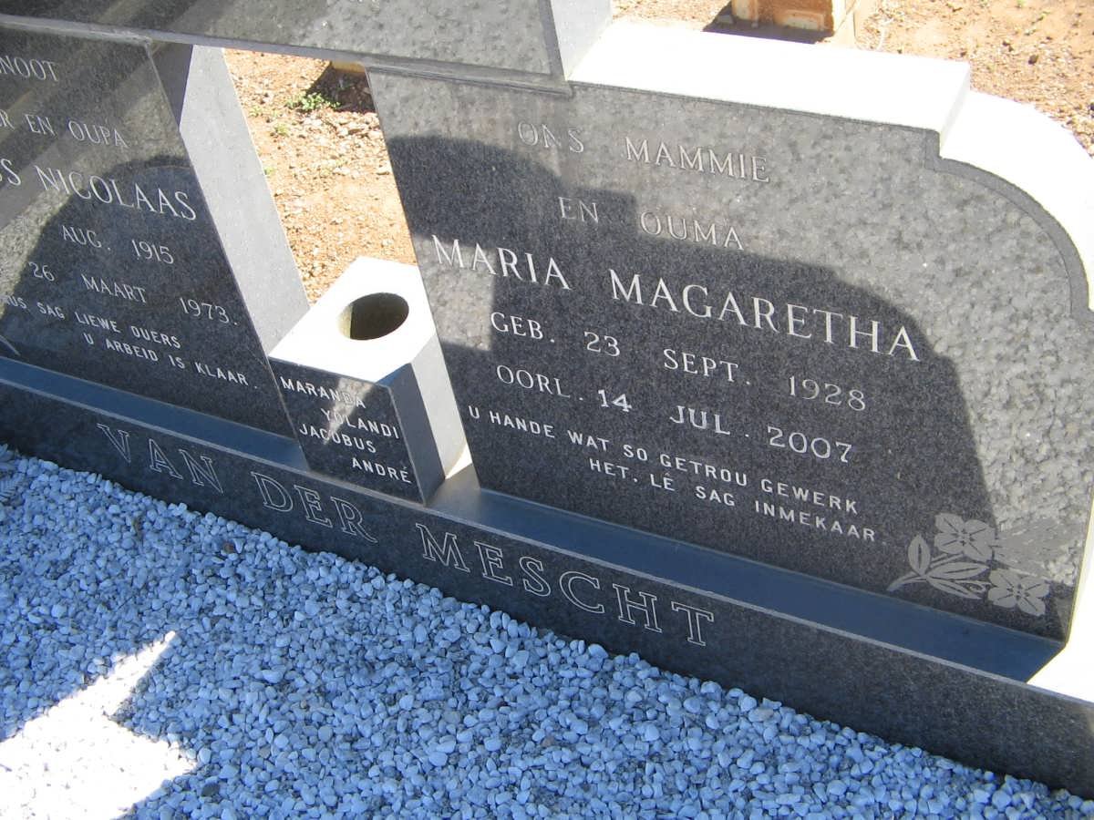 MESCHT Maria Magaretha, van der 1928-2007