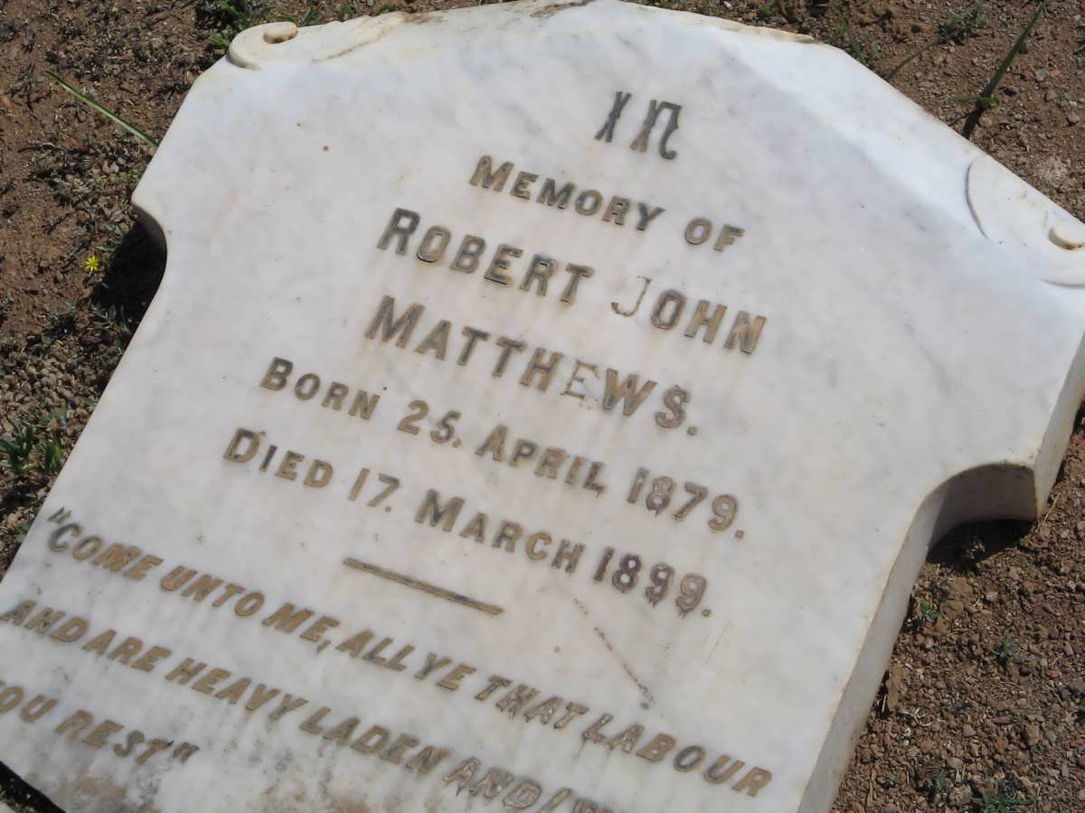 MATTHEWS Robert John 1879-1899