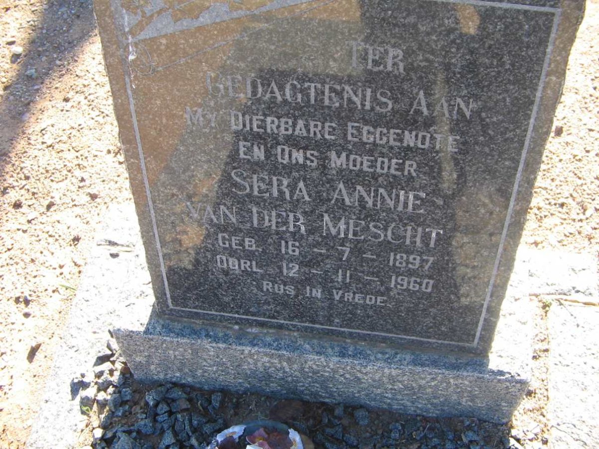 MESCHT Sera Annie, van der 1897-1960